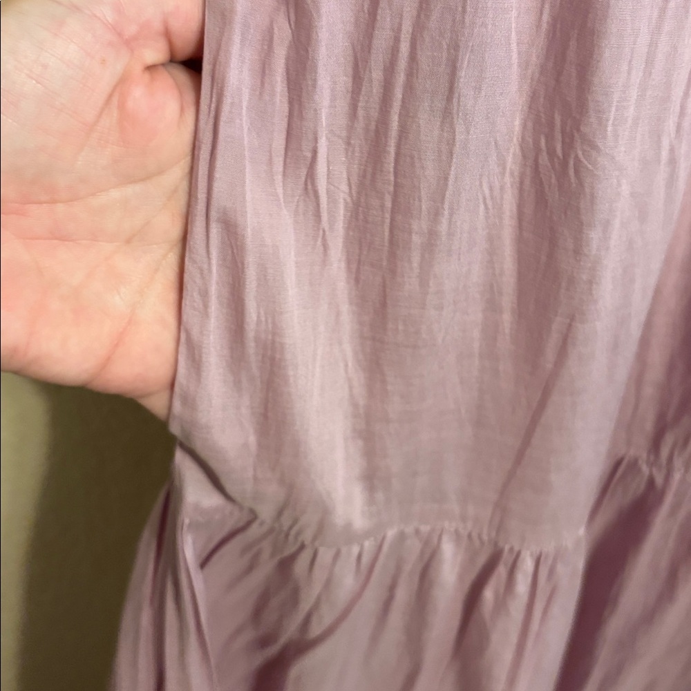 Elan Lightweight Maxi Teired Ruffle Sleeve Dress Purple Sz M - Picture 5 of 9